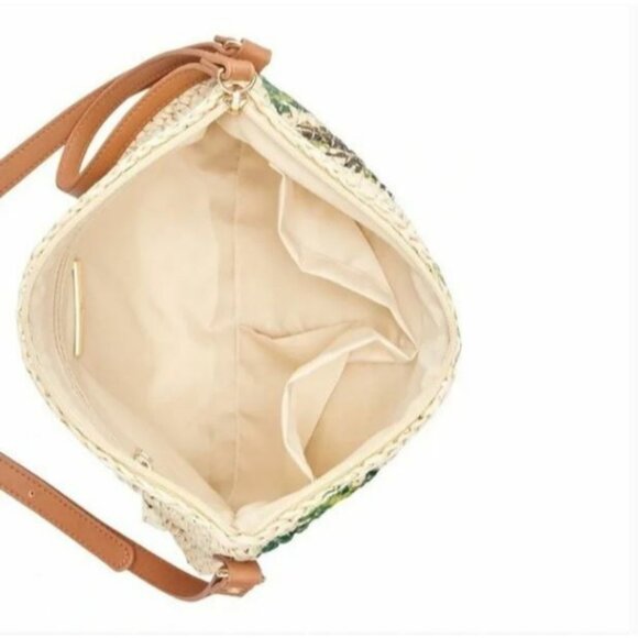 INC tropical straw tasseled LOW KEY beach women's crossbody wristlet -Natural - Picture 8 of 8